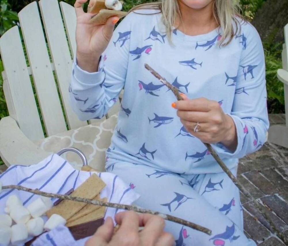 NEW ASPEN DREAM cozy long sleeve lounge set in sharks